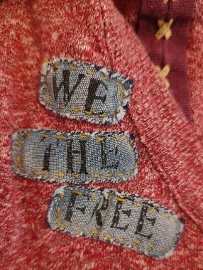RARE We The Free Long Sleeved Henley Medium Red